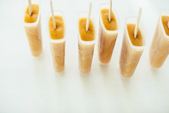roasted peach + salted caramel pops (with vanilla and bourbon)