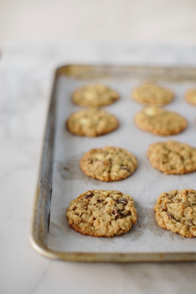 cranberry white chocolate rosemary cookies with decas cranberries