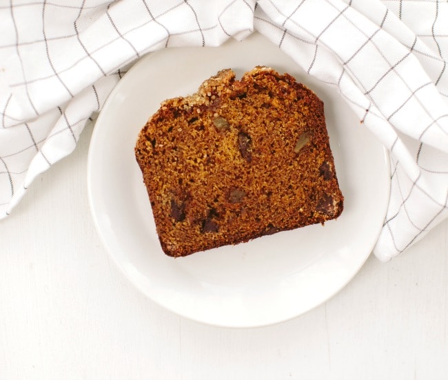 pumpkin bread with chocolate + ginger