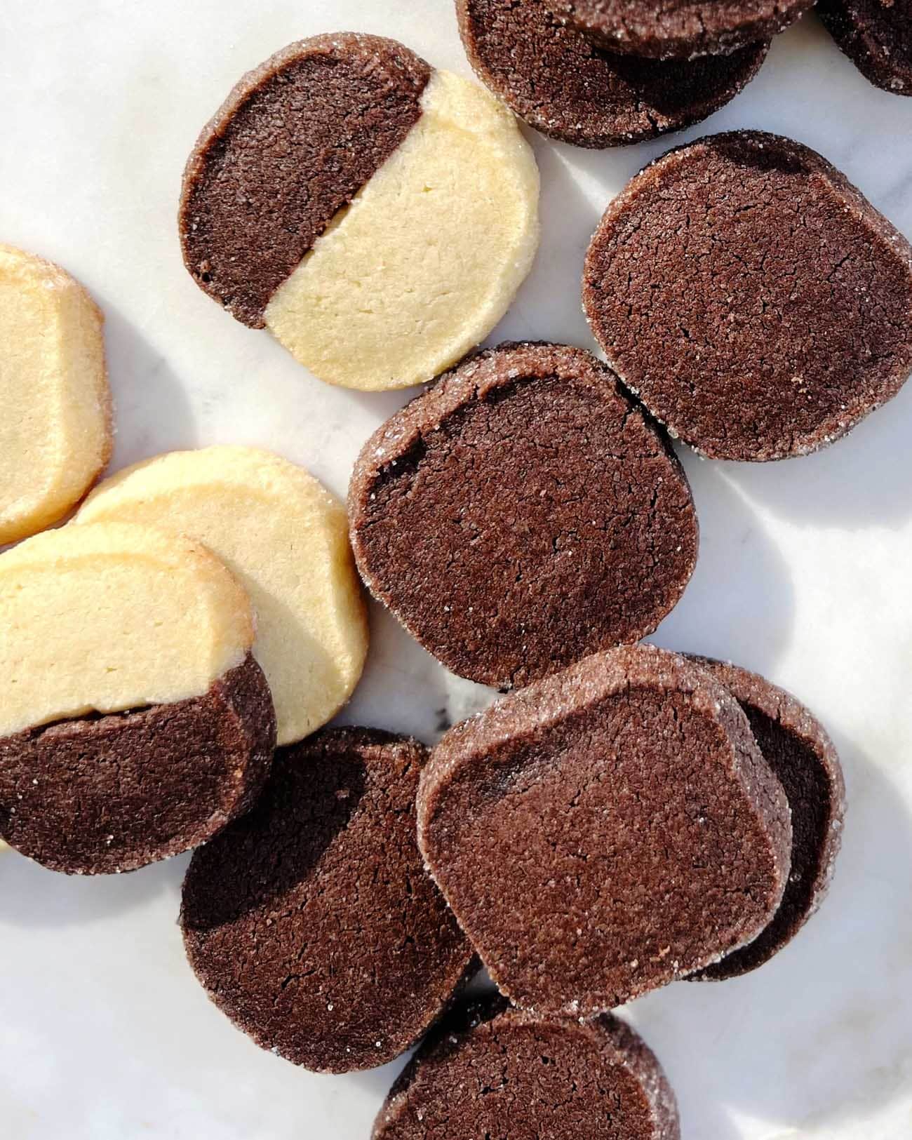 Chocolate-Chocolate Chip Scottish Biscuit Shortbread Cookies