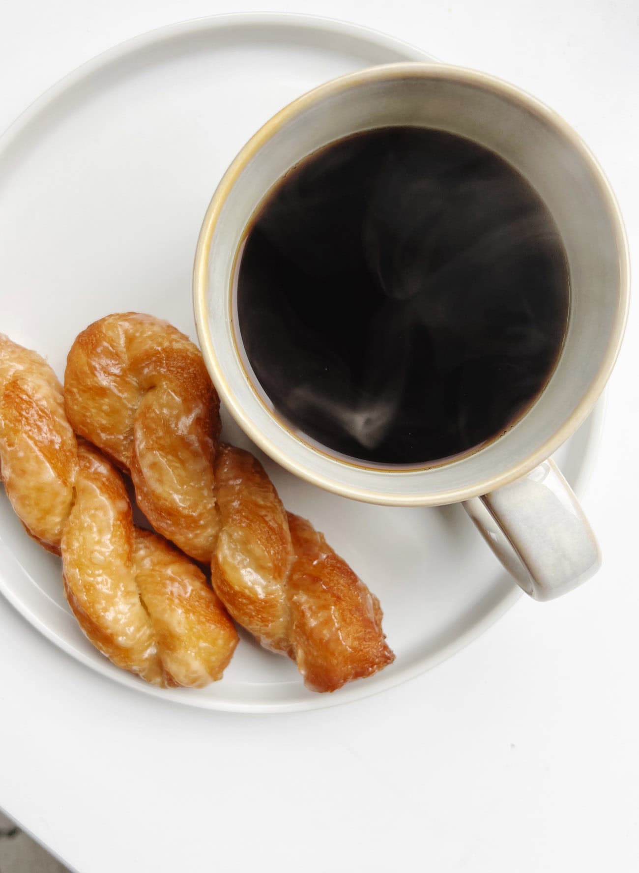 homemade croissant twists with coffee