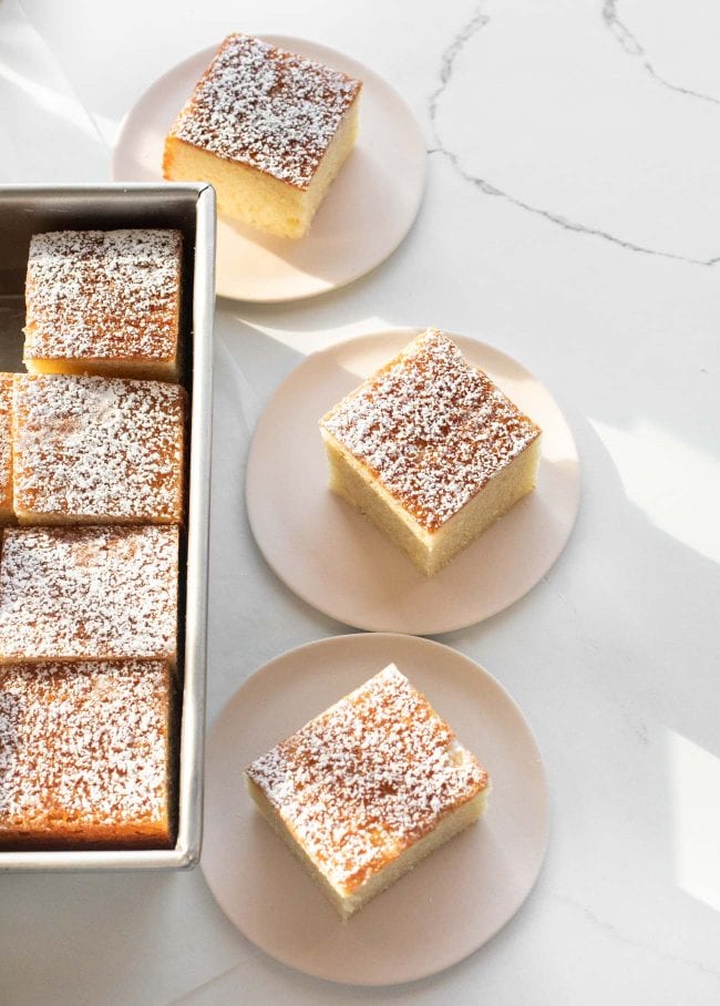 yellow snacking cake on marble backround