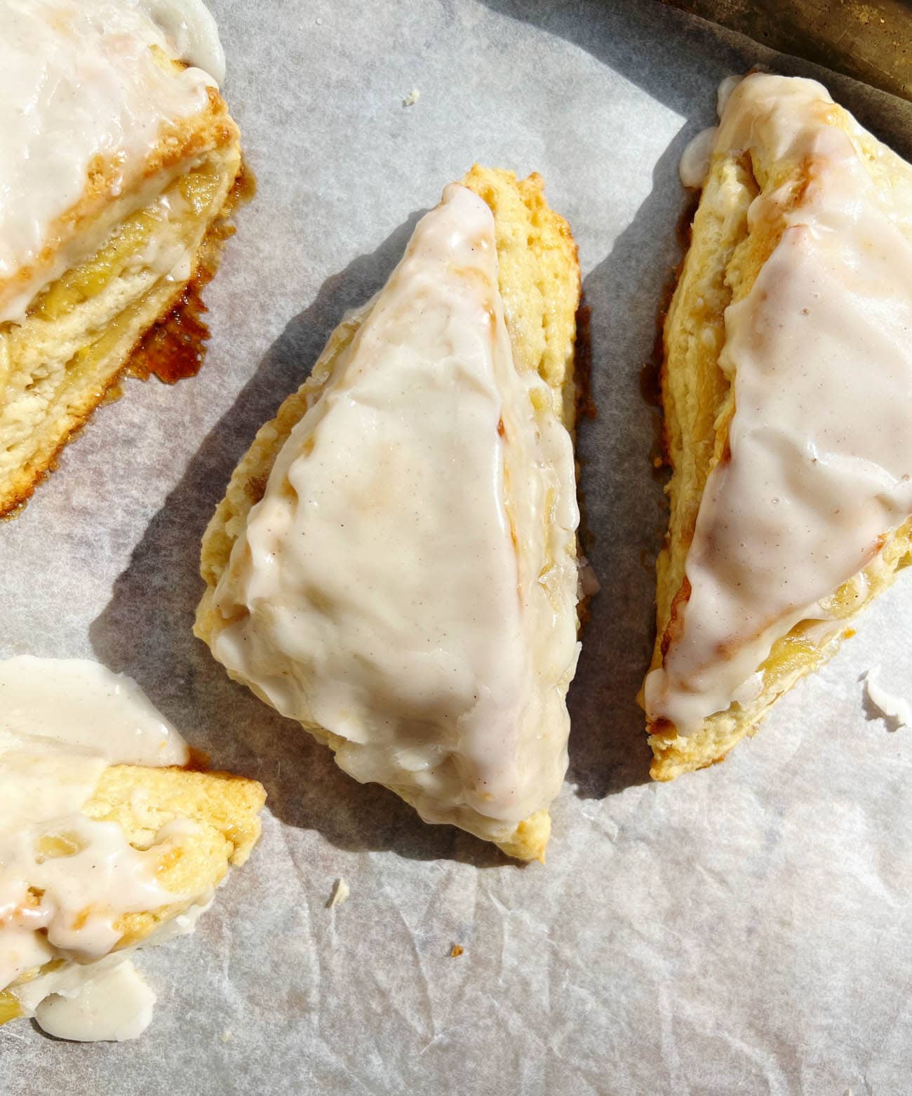 apples cones on parchment paper